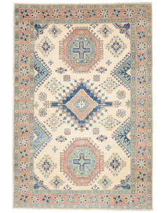 Tappeto Kazak Co Afgahnistan 204x306 Crema Blu