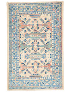 Tappeto Kazak Co Afgahnistan 80x126 Blu Avorio