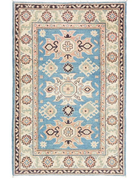 Rug Kazak Co 84x130 Sky Blue Peach
