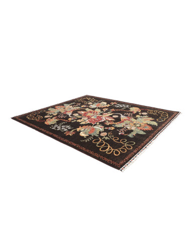 Shop the Zigler Fine rug from Pakistan. All-over floral design, black background, hand-carded wool. Classic elegance for your ho