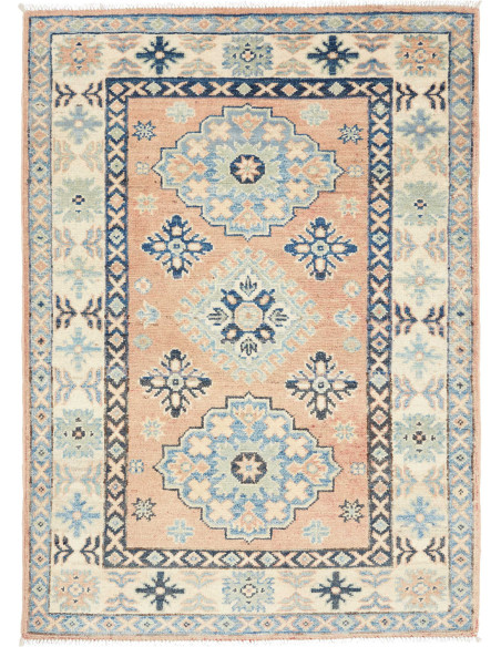 Rug Kazak Co 85x121 Peach Blue And Cream