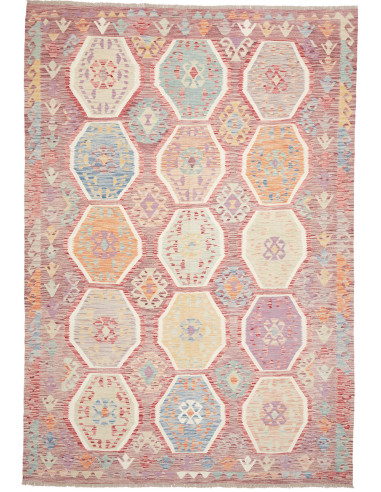 Rug Killim 201x290 Muted Mauve And Pastels