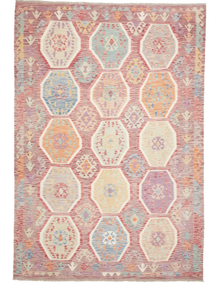Rug Killim 201x290 Muted Mauve And Pastels