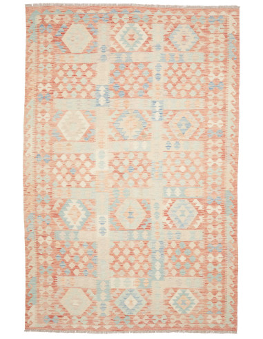 Rug Killim 193x300 Terracotta Sky Blue