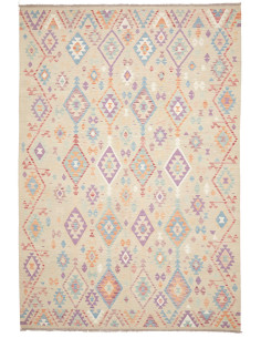 Rug Killim 204x302 Light Beige With Pastel Acce