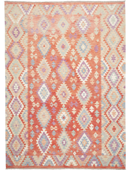 Rug Killim 209x290 Terracotta Dusty Blue