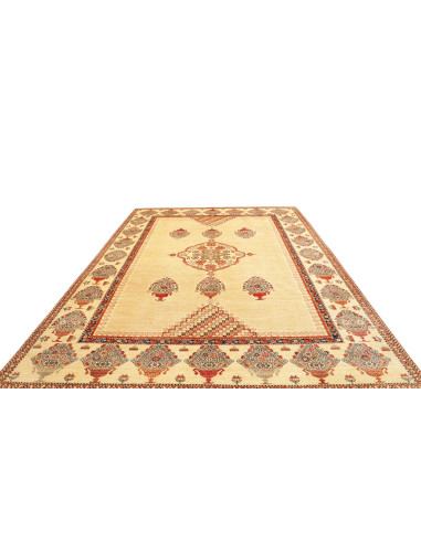 Tappeto Kazak Fine Pakistan 273x362 Beige Rosso