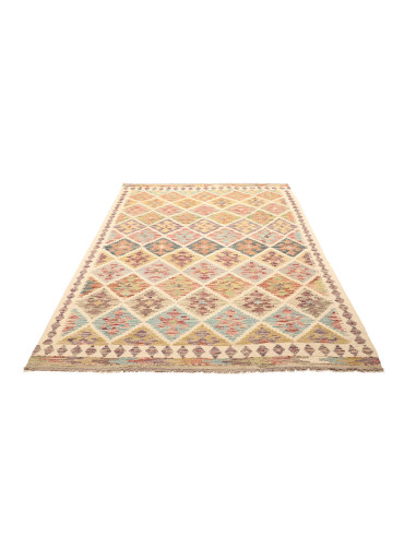 Tappeto Kilim Afghanistan marrone giallo 152x207