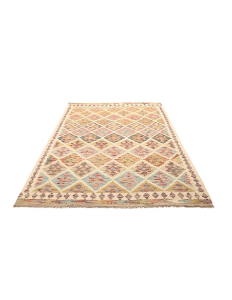 Tappeto Kilim Afghanistan marrone giallo 152x207