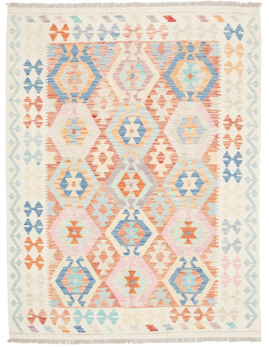 Rug Killim 154x200 Cream Pastel Blue