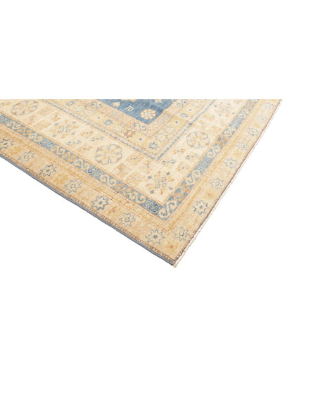 Tappeto Kazak Fine Pakistan 308x424 Blu Crema