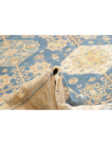 Tappeto Kazak Fine Pakistan 308x424 Blu Crema
