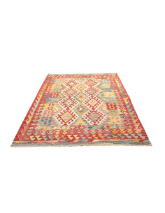 Rug Kilim Afghanistan maroon yellow 154x199 2