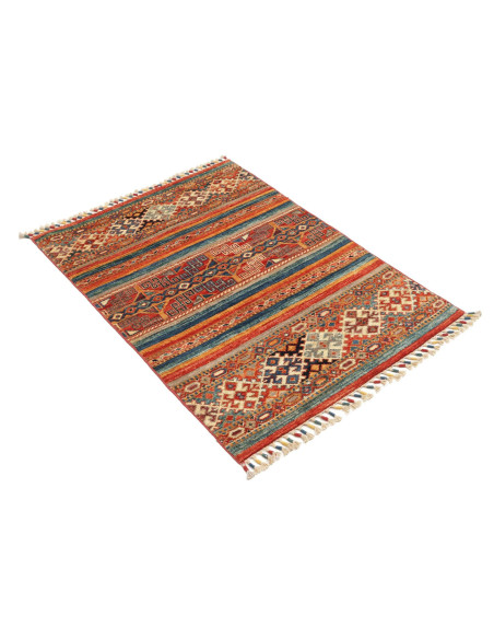 Rug Samarkand Pakistan Terracotta Blue