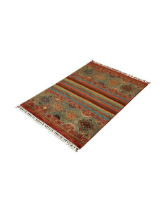 Rug Samarkand Pakistan 84x123 Terracotta Turquo 2