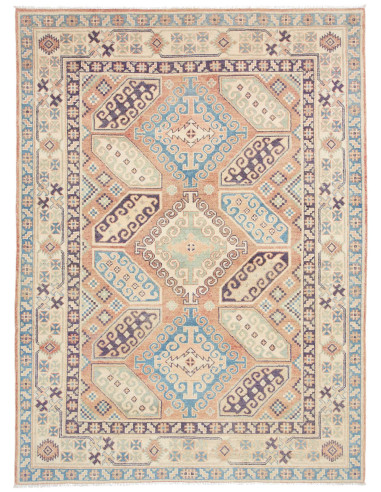 Rug Kazak Co 153x210 Terracotta Blue