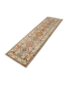 Tappeto Kazak Fine Pakistan 75x252 Beige Blu 2