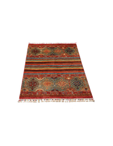 Rug Samarkand Pakistan 82x123 Red Blue