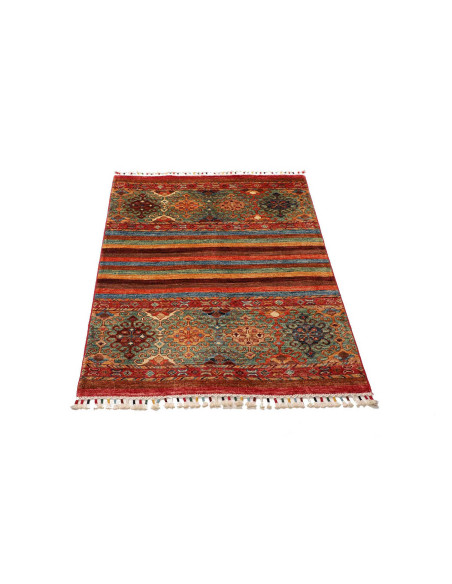 Rug Samarkand Pakistan 82x123 Red Blue
