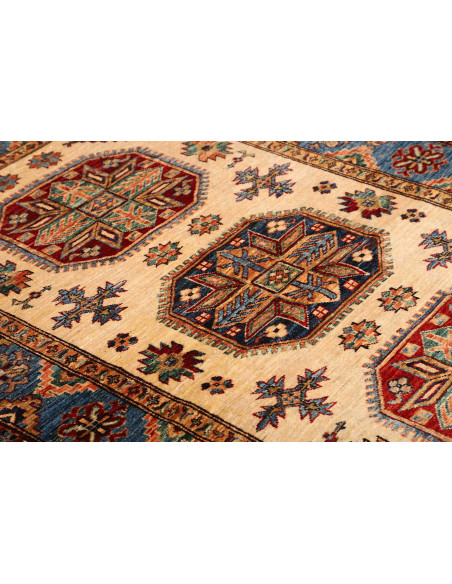 Rug Kazak Fine Pakistan 125x187 Ivory Blue