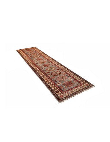Rug Kazak Fine Pakistan 82x313 Grey-blue Red