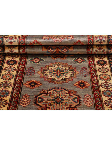 Rug Kazak Fine Pakistan 82x313 Grey-blue Red