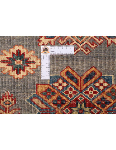 Rug Kazak Fine Pakistan 82x313 Grey-blue Red