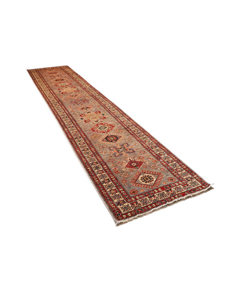 Tappeto Kazak Fine Pakistan 85x423 Grigio-beige