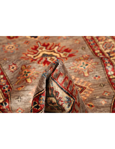 Rug Kazak Fine Pakistan 85x423 Grey-beige Red