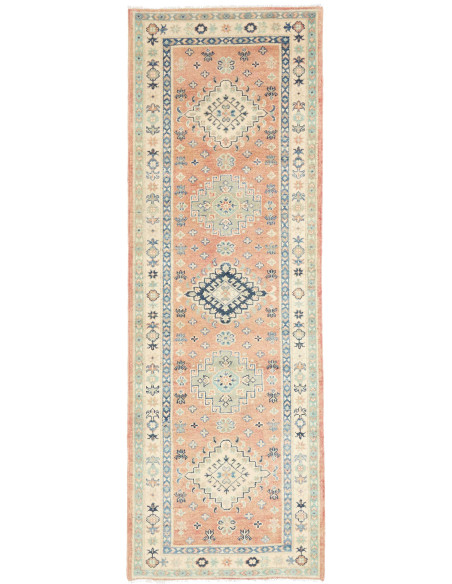 Tappeto Kazak Co Afgahnistan 82x243 Pesca Blu C