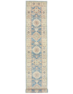 Tappeto Kazak Co Afgahnistan 80x488 Azzurro Pol