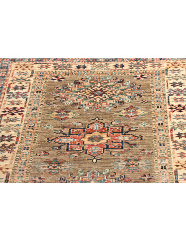 Tappeto Kazak Fine Pakistan 82x235 Marrone Terr