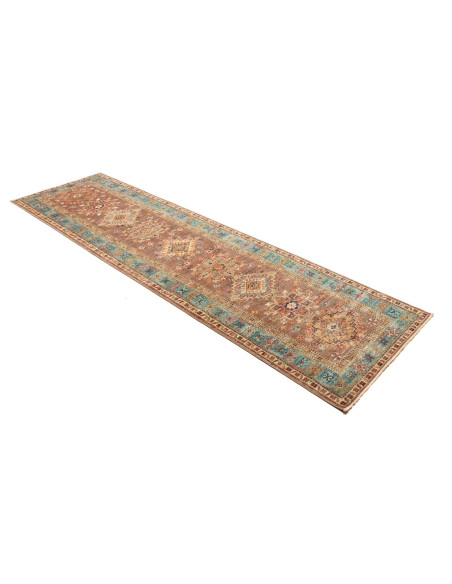 Tappeto Kazak Fine Pakistan 82x298 Marrone Terr