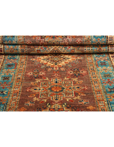 Tappeto Kazak Fine Pakistan 82x298 Marrone Terr