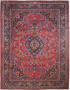 Tappeto Mashad Persia grigio rosso 302x384