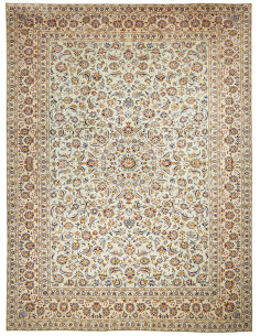 Tappeto Kashan Persia bianco marrone 305x407
