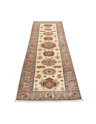 Rug Kazak Fine Pakistan 80x242 Ivory Red