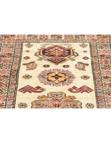 Rug Kazak Fine Pakistan 80x242 Ivory Red