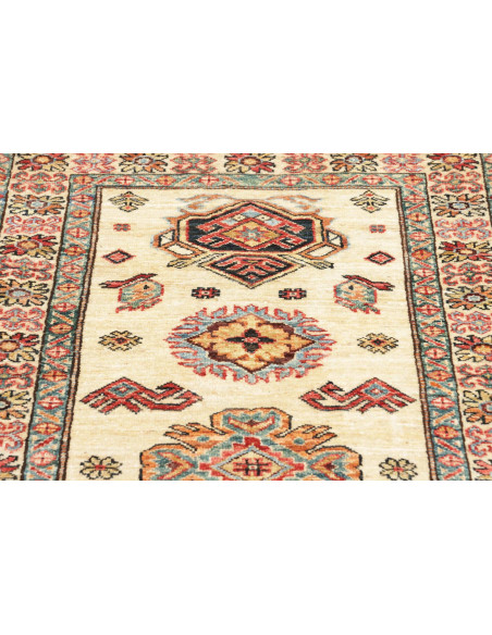 Rug Kazak Fine Pakistan 80x242 Ivory Red