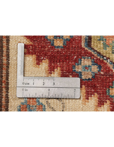 Rug Kazak Fine Pakistan 80x242 Ivory Red