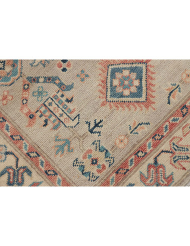 Rug Kazak Afghanistan 83x292 Muted Beige Sky Bl