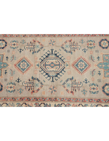 Tappeto Kazak Afghanistan 83x292 Beige Azzurro