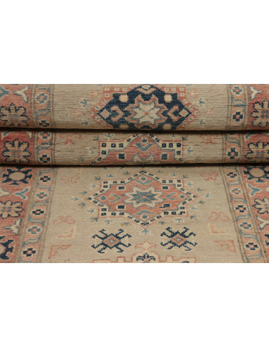 Rug Kazak Afghanistan 84x245 Muted Beige Navy B
