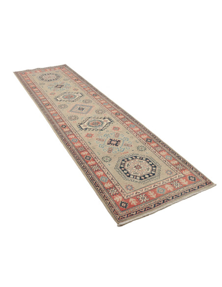 Tappeto Kazak Afghanistan 83x300 Beige Blu