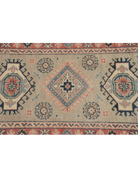 Tappeto Kazak Afghanistan 83x300 Beige Blu
