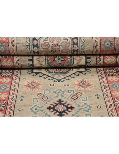 Tappeto Kazak Afghanistan 83x300 Beige Blu