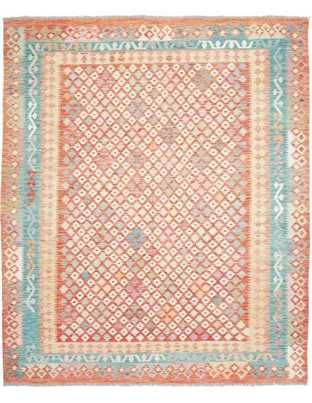 Rug Killim 252x301 Terracotta Turquoise