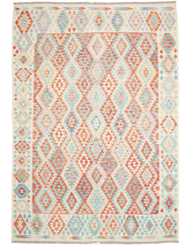 Rug Killim 214x296 Cream Coral Orange