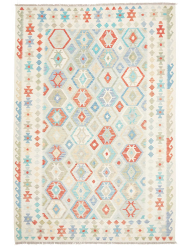 Rug Kilim Afghanistan 201x297 Cream Light Blue