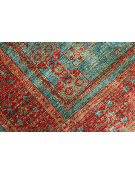 Tappeto Mamlouk Pakistan 124x182 Turchese Rosso